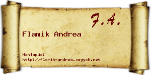 Flamik Andrea névjegykártya